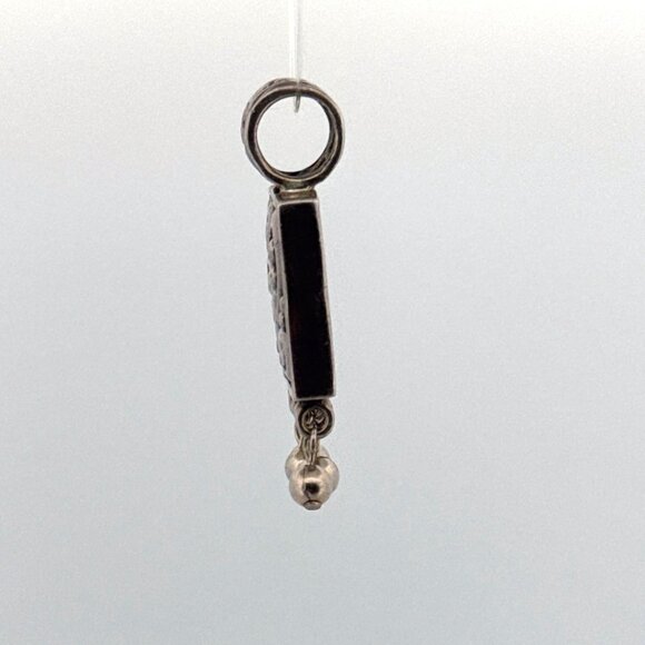 Vintage Estate Sterling Silver 925 Heart Scroll Dangle Pendant Thailand 7.9g - Picture 4 of 9